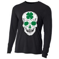 St Patrick's Day Clover Skull Cooling Performance Long Sleeve Crew