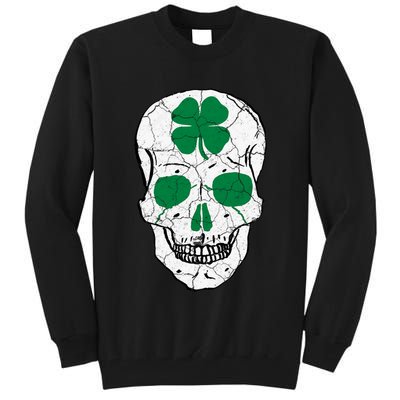 St Patrick's Day Clover Skull Tall Sweatshirt