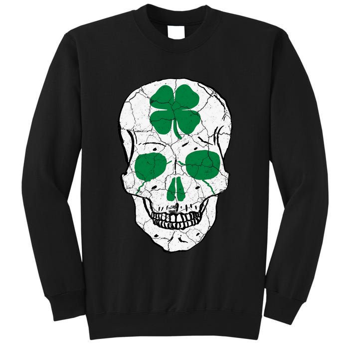 St Patrick's Day Clover Skull Tall Sweatshirt