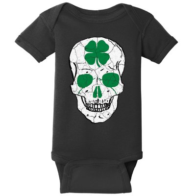 St Patrick's Day Clover Skull Baby Bodysuit