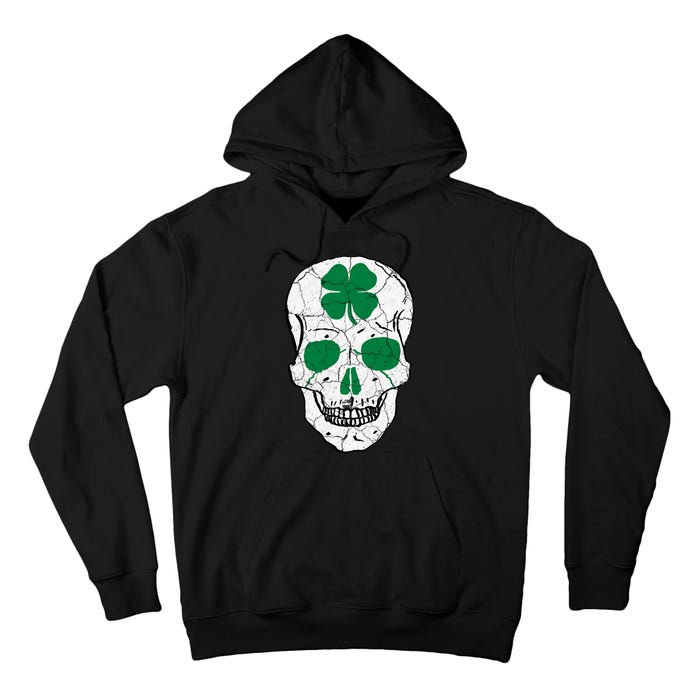 St Patrick's Day Clover Skull Tall Hoodie