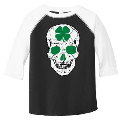 St Patrick's Day Clover Skull Toddler Fine Jersey T-Shirt