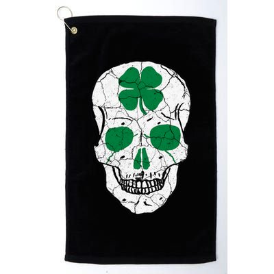 St Patrick's Day Clover Skull Golf Towel