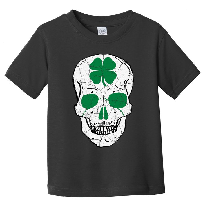 St Patrick's Day Clover Skull Toddler T-Shirt