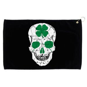 St Patrick's Day Clover Skull Grommeted Golf Towel