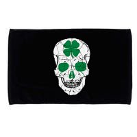 St Patrick's Day Clover Skull Microfiber Hand Towel