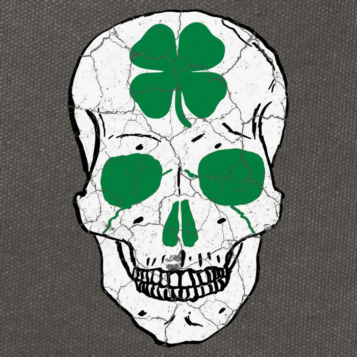 St Patrick's Day Clover Skull Cotton Canvas Backpack