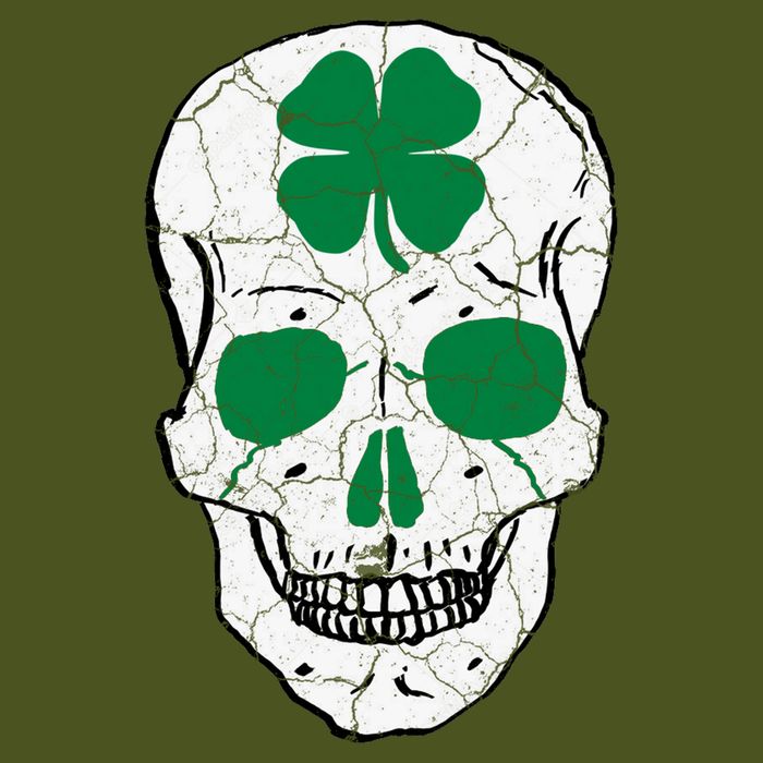 St Patrick's Day Clover Skull Backpack