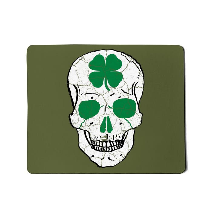 St Patrick's Day Clover Skull Mousepad