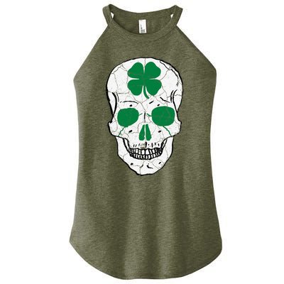 St Patrick's Day Clover Skull Women's Perfect Tri Rocker Tank
