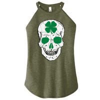 St Patrick's Day Clover Skull Women's Perfect Tri Rocker Tank