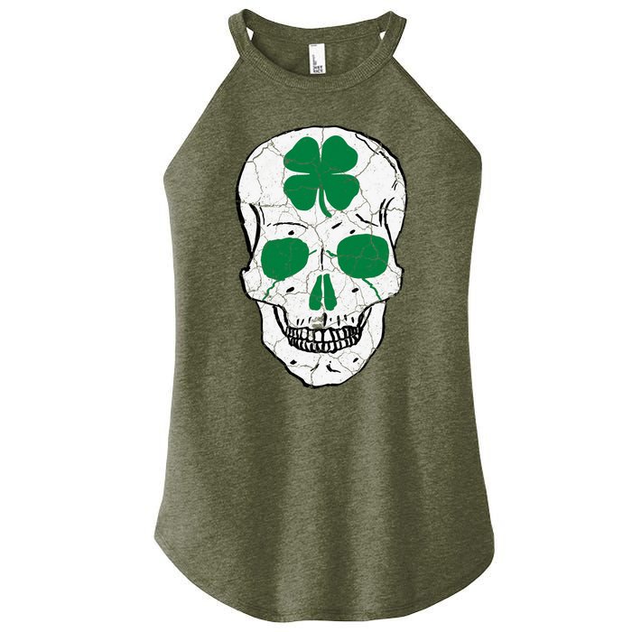 St Patrick's Day Clover Skull Women's Perfect Tri Rocker Tank