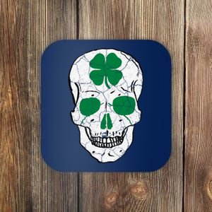 St Patrick's Day Clover Skull Coaster