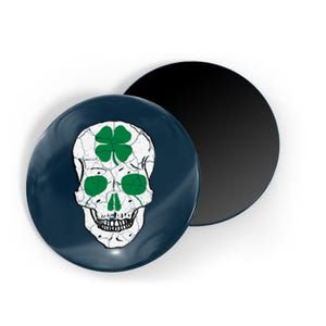 St Patrick's Day Clover Skull Magnet