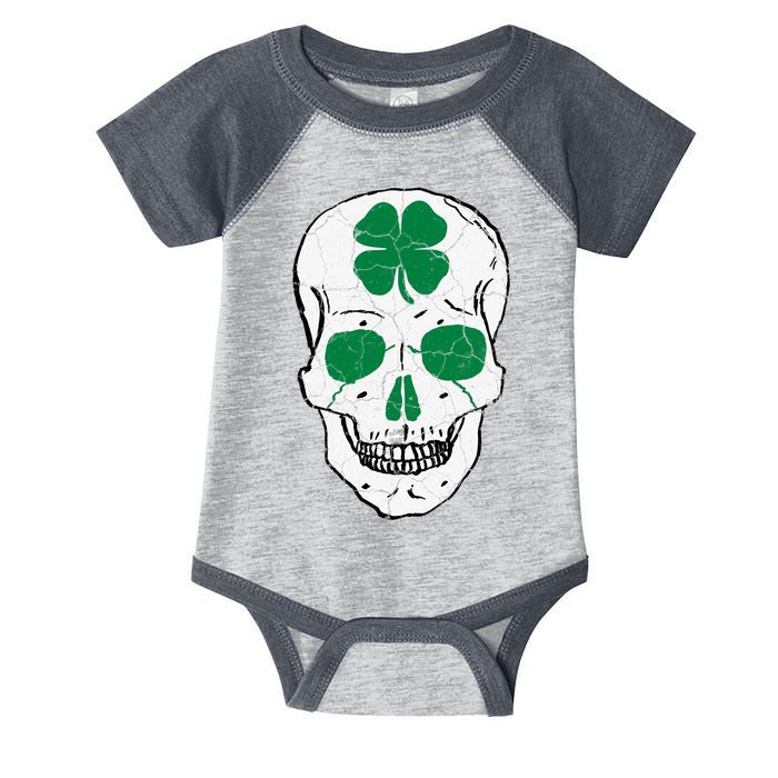 St Patrick's Day Clover Skull Infant Baby Jersey Bodysuit