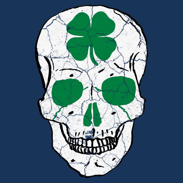 St Patrick's Day Clover Skull Infant Baby Jersey Bodysuit