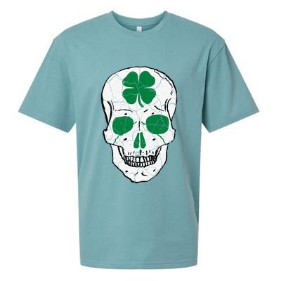 St Patrick's Day Clover Skull Sueded Cloud Jersey T-Shirt