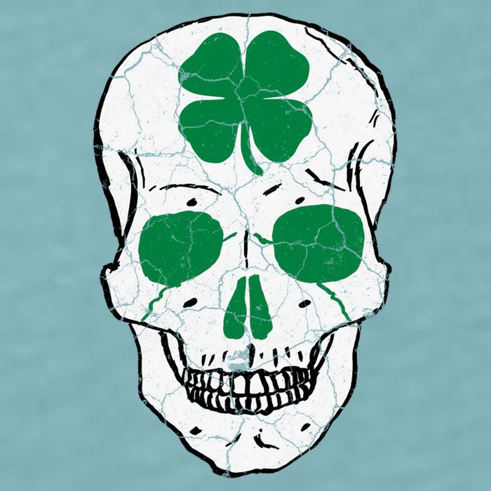 St Patrick's Day Clover Skull Sueded Cloud Jersey T-Shirt