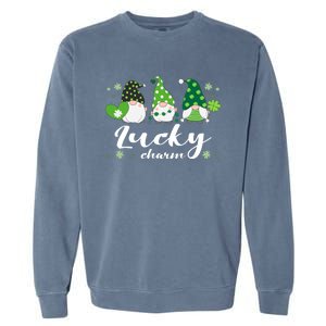 St Patricks Day Green Gnomes Irish Saying Gift Garment-Dyed Sweatshirt