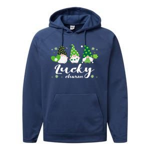 St Patricks Day Green Gnomes Irish Saying Gift Performance Fleece Hoodie