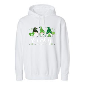 St Patricks Day Green Gnomes Irish Saying Gift Garment-Dyed Fleece Hoodie