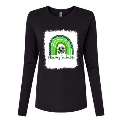 St Patricks Day Teacher Reading Teacher I'm The Luckiest Rea Cute Gift Womens Cotton Relaxed Long Sleeve T-Shirt