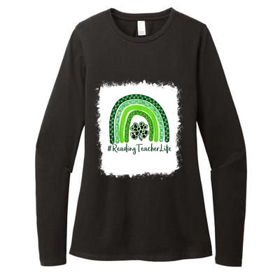 St Patricks Day Teacher Reading Teacher I'm The Luckiest Rea Cute Gift Womens CVC Long Sleeve Shirt