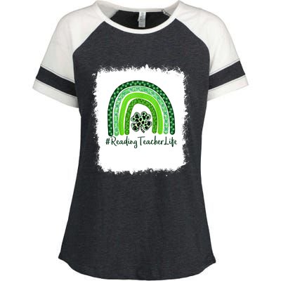 St Patricks Day Teacher Reading Teacher I'm The Luckiest Rea Cute Gift Enza Ladies Jersey Colorblock Tee