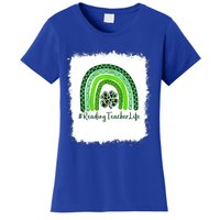 St Patricks Day Teacher Reading Teacher I'm The Luckiest Rea Cute Gift Women's T-Shirt