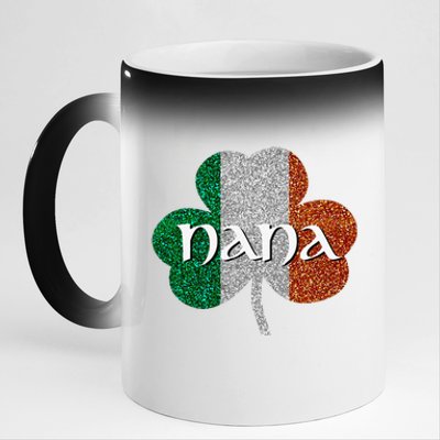 Saint Patrick's Day Nana Fun Grandmother Gift 11oz Black Color Changing Mug