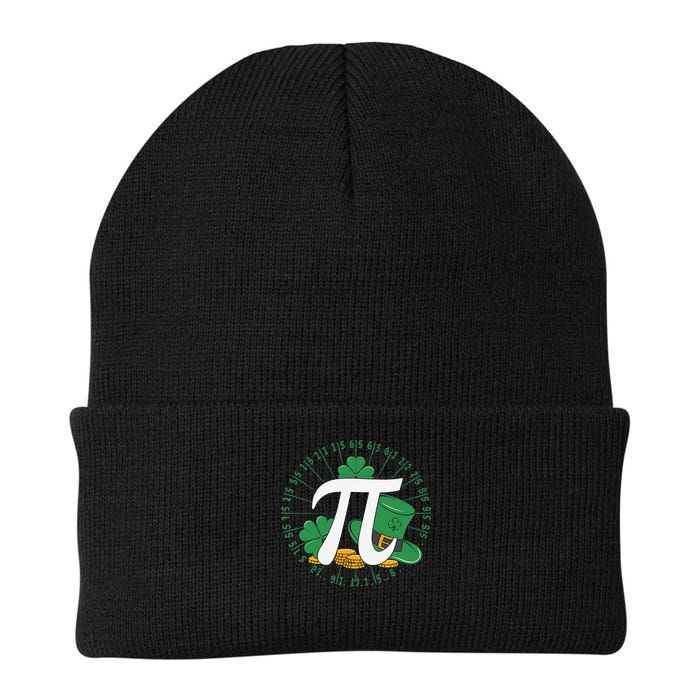 St Patricks Day Happy Pi Day Math Science Irish Shamrocks Knit Cap Winter Beanie