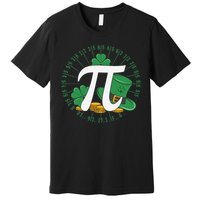 St Patricks Day Happy Pi Day Math Science Irish Shamrocks Premium T-Shirt