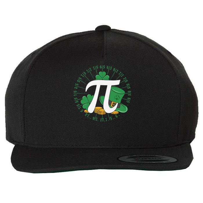 St Patricks Day Happy Pi Day Math Science Irish Shamrocks Wool Snapback Cap