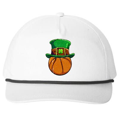 St Patricks Day Basketball Ball Irish Shamrock Gift Snapback Five-Panel Rope Hat