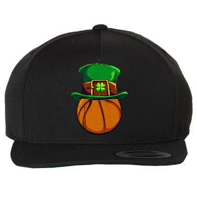 St Patricks Day Basketball Ball Irish Shamrock Gift Wool Snapback Cap