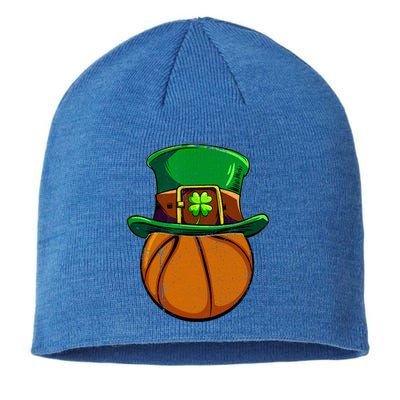 St Patricks Day Basketball Ball Irish Shamrock Gift Sustainable Beanie