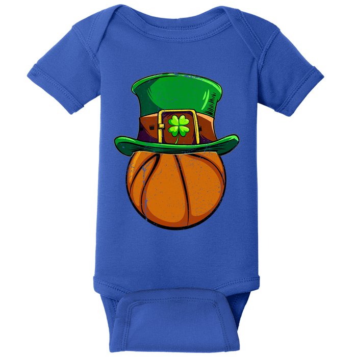 St Patricks Day Basketball Ball Irish Shamrock Gift Baby Bodysuit