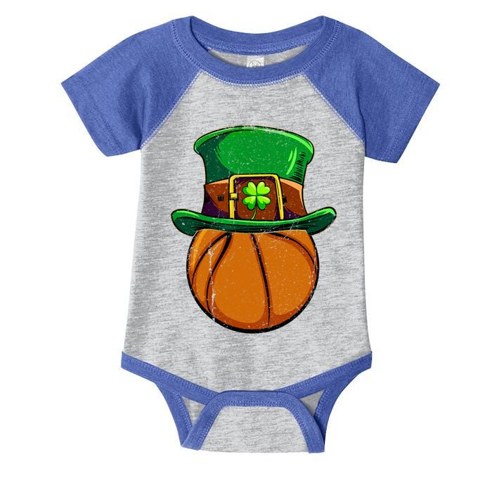 St Patricks Day Basketball Ball Irish Shamrock Gift Infant Baby Jersey Bodysuit