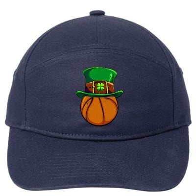 St Patricks Day Basketball Ball Irish Shamrock Gift 7-Panel Snapback Hat