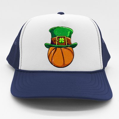 St Patricks Day Basketball Ball Irish Shamrock Gift Trucker Hat