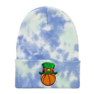 St Patricks Day Basketball Ball Irish Shamrock Gift Tie Dye 12in Knit Beanie