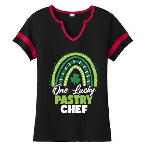 St Patricks Day One Lucky Pastry Chef Cool Gift Ladies Halftime Notch Neck Tee