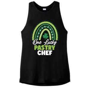 St Patricks Day One Lucky Pastry Chef Cool Gift Ladies PosiCharge Tri-Blend Wicking Tank