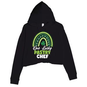 St Patricks Day One Lucky Pastry Chef Cool Gift Crop Fleece Hoodie