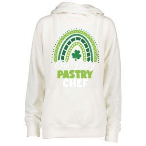 St Patricks Day One Lucky Pastry Chef Cool Gift Womens Funnel Neck Pullover Hood