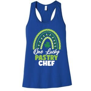 St Patricks Day One Lucky Pastry Chef Cool Gift Women's Racerback Tank