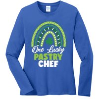 St Patricks Day One Lucky Pastry Chef Cool Gift Ladies Long Sleeve Shirt