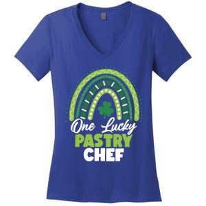 St Patricks Day One Lucky Pastry Chef Cool Gift Women's V-Neck T-Shirt