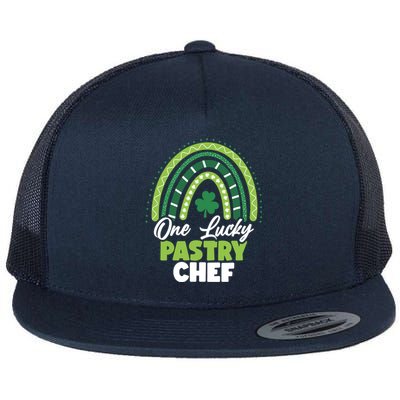 St Patricks Day One Lucky Pastry Chef Cool Gift Flat Bill Trucker Hat