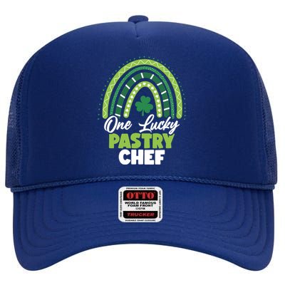 St Patricks Day One Lucky Pastry Chef Cool Gift High Crown Mesh Back Trucker Hat